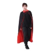 Double -layer black and red stand -up collar cloak
