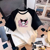 Хлопковая футболка с коротким рукавом с мультяшным принтом для мужчин и женщин для начальной школы, детская одежда, свободный крой, для подростков, западный стиль