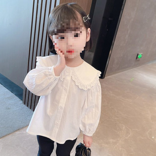 [Store Hot Sale] 2025 Spring and Autumn Girls' School Uniforms for Small and Medium-Sized Children's Clothes Doll Collar Thin Fashionable Cute Women