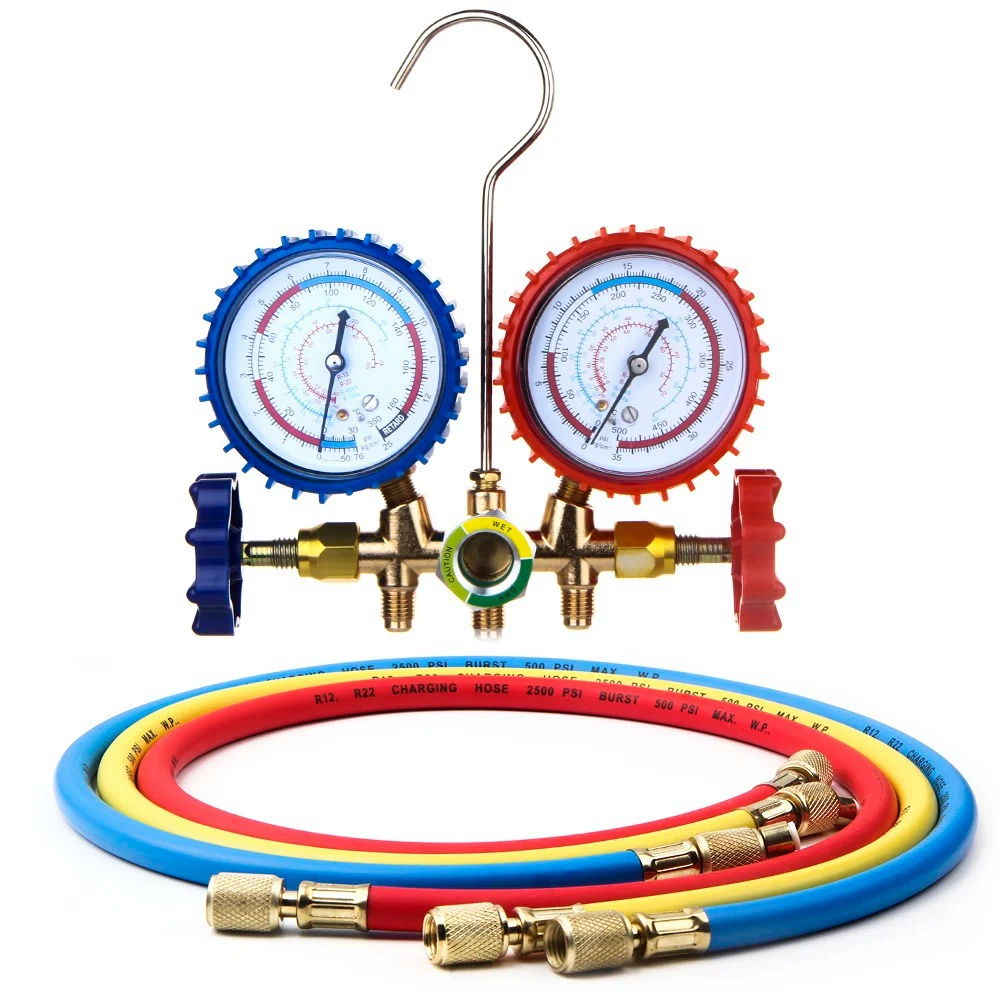 Прямые продажи с завода: манометр для автомобильного кондиционера CT-536G, измеритель фреона, манометр давления хладагента, набор инструментов с двойным клапаном для хладагента.