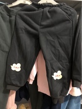 2024早冬新款小女孩洋气一体绒长裤女宝宝卡通兔子加绒休闲秋冬款