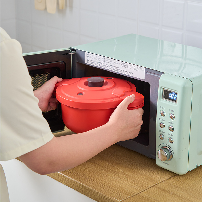 Microwave Oven Pressure Cooker Anti-Scalding Handle Steamed Rice Cooking Multi-Purpose Pot Rice Cooker Soup Pot Easy to Clean Kitchen Pot