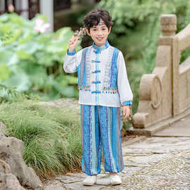 儿童汉服春秋季新中式中小学生毕业季舞蹈演出服唐装少数民族套装
