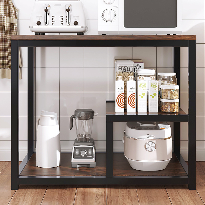 Kitchen microwave shelf rack minimalist household multi-functional storage rack ins style countertop bowl spice rack