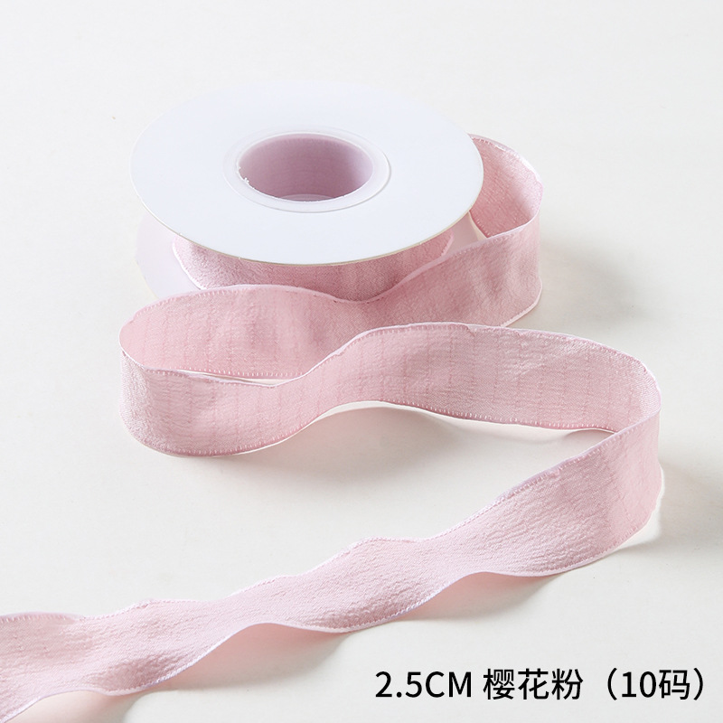 Cinta plisada al por mayor material de embalaje floral Macaron diybag embalaje de flores cinta de embalaje de flores de 4cm cinta de embalaje de flores