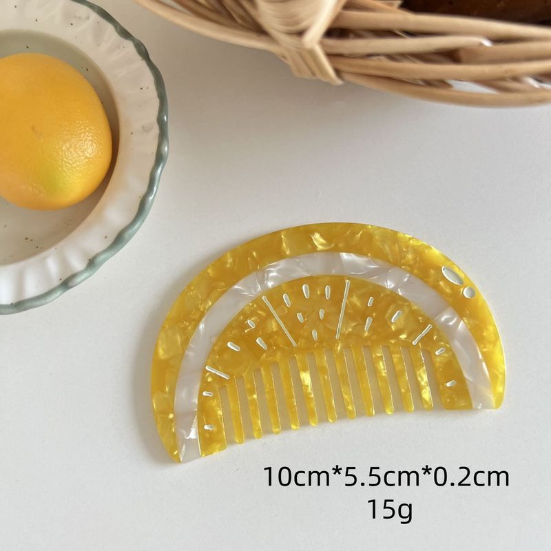 新款小众设计水果美发梳趣味冰淇淋汉堡醋酸梳子可爱拼色女头梳|undefined
