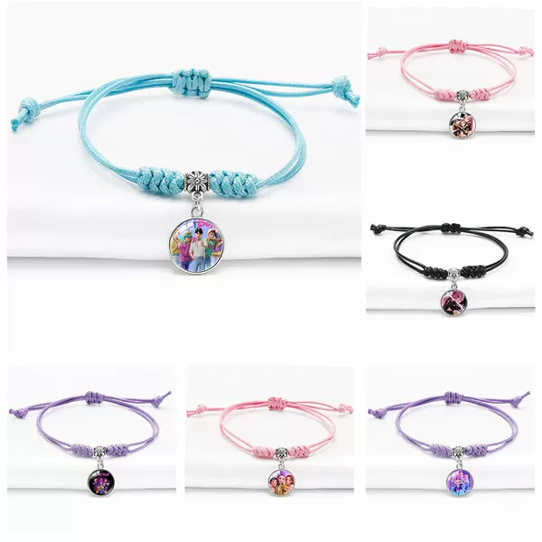 Casual and Fashionable Woven Bracelet Kpop Hunter Witch Group King Kong Knot Bracelet Multi-Color Adjustable Pendant Bracelet Best Friend