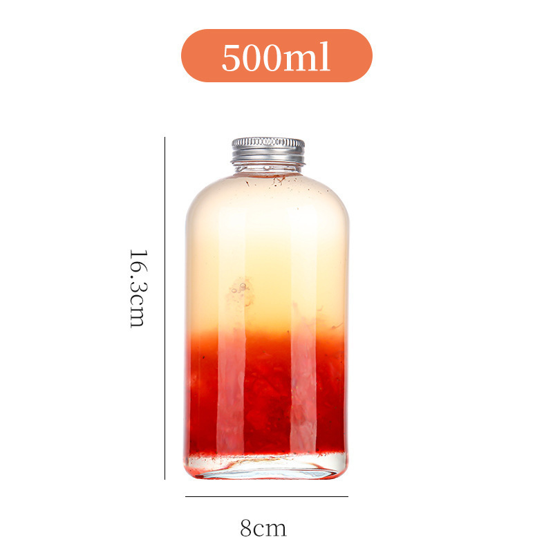 350mlガラス冷泡茶瓶奈雪冷抽出瓶茶瓶飲料瓶花ジュース茶フィルター付き赤哺乳茶瓶|undefined