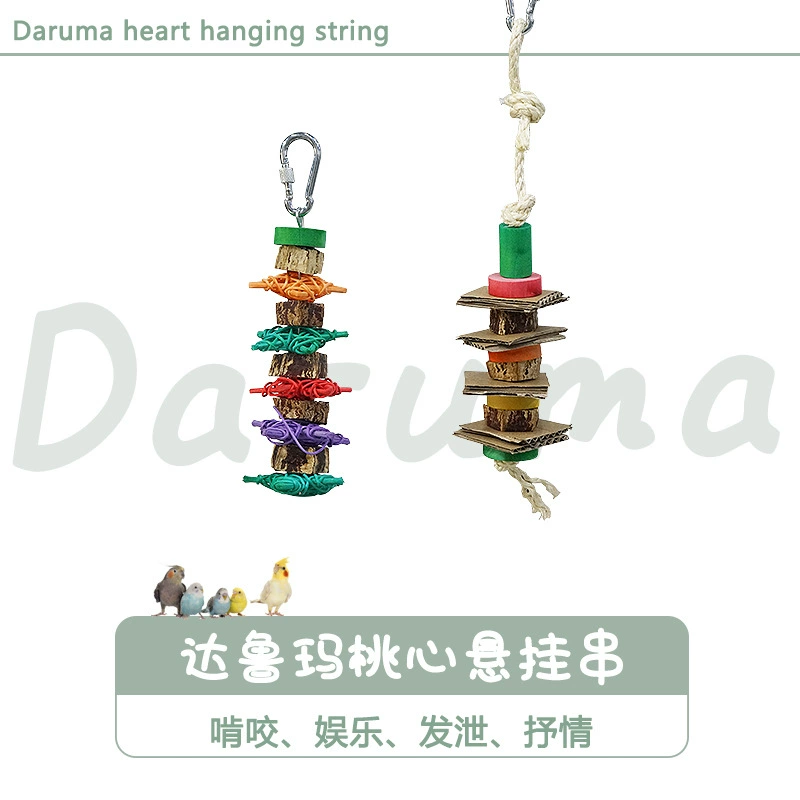 ДАРУМА Тайвань ДАРУМА Персиковое сердце висит строка бумага висит строка птица клетка висит укус молярная игрушка попугай