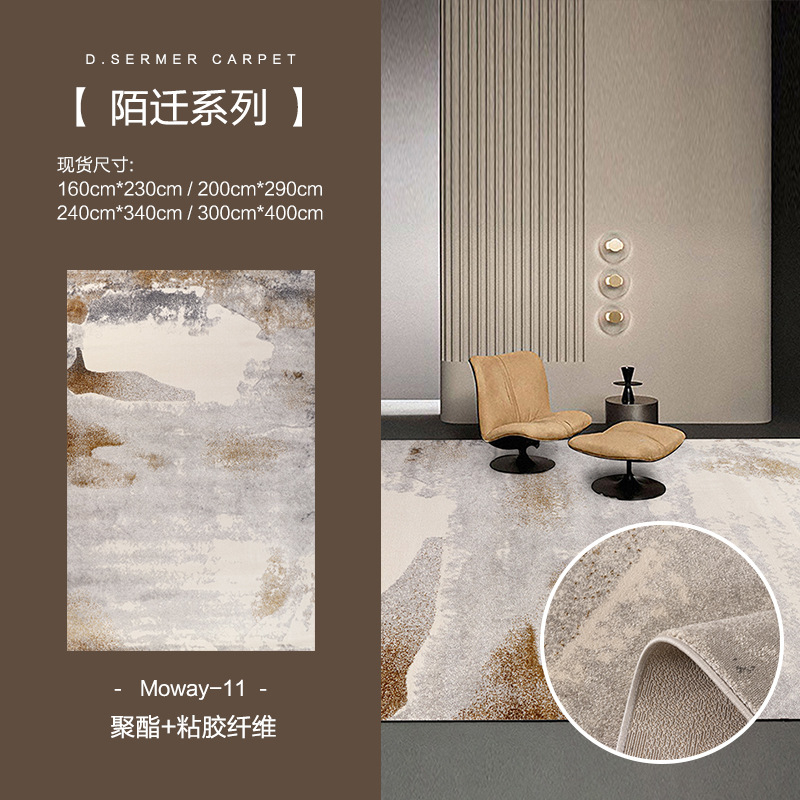 Foshan ligera alfombra de viento de lujo sala de estar dormitorio alfombra de seda gruesa Geométrica Wilton fábrica de alfombras tejidas image 9