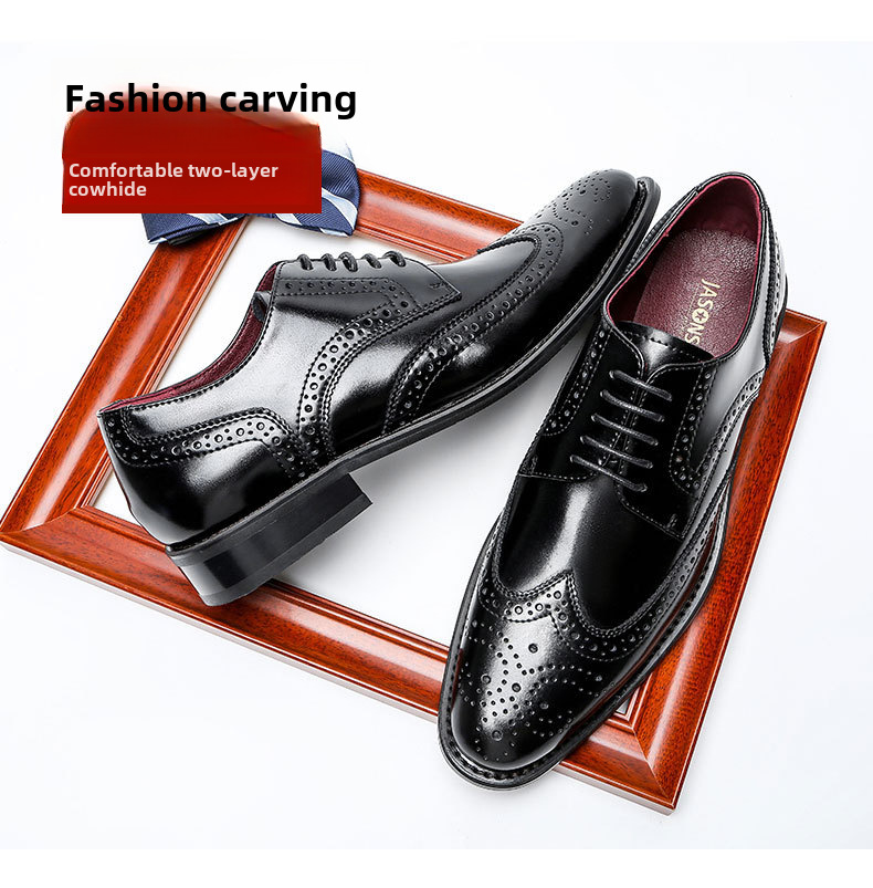 British Style Men's Business Leather Shoes - Formal Footwear_voghion.com