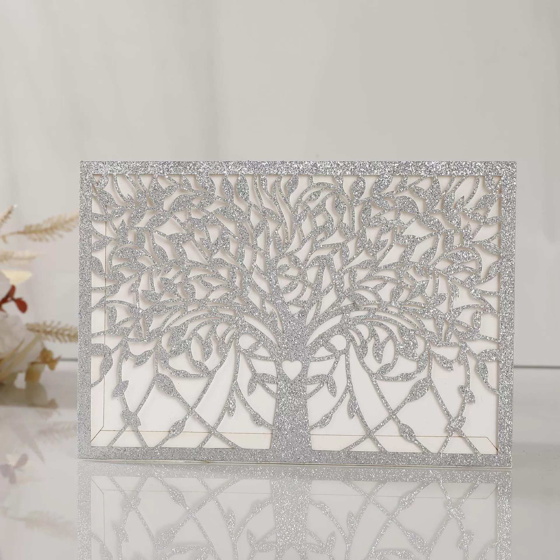 Экспорт Амазонки блеск бумаги порошок свадебные приглашения открытки лазерные полые приглашения карты на складе оптом