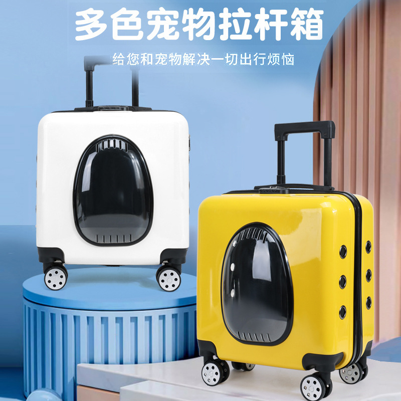 Pet Trolley Bag, Cat and Dog Space Capsule Bag, Portable Cat Travel Carrier, Portable Cat Luggage Box