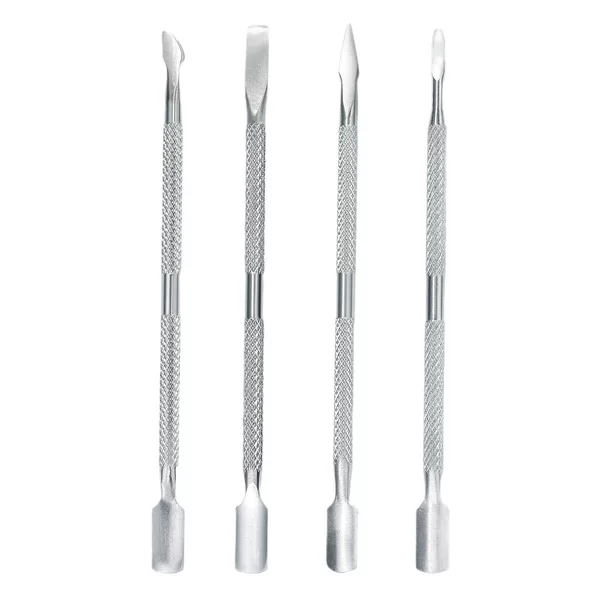 Double-Ended Stainless Steel Cuticle Pusher for Removing Dead Skin, Cuticle Trimming, Nail Care Tool Storage