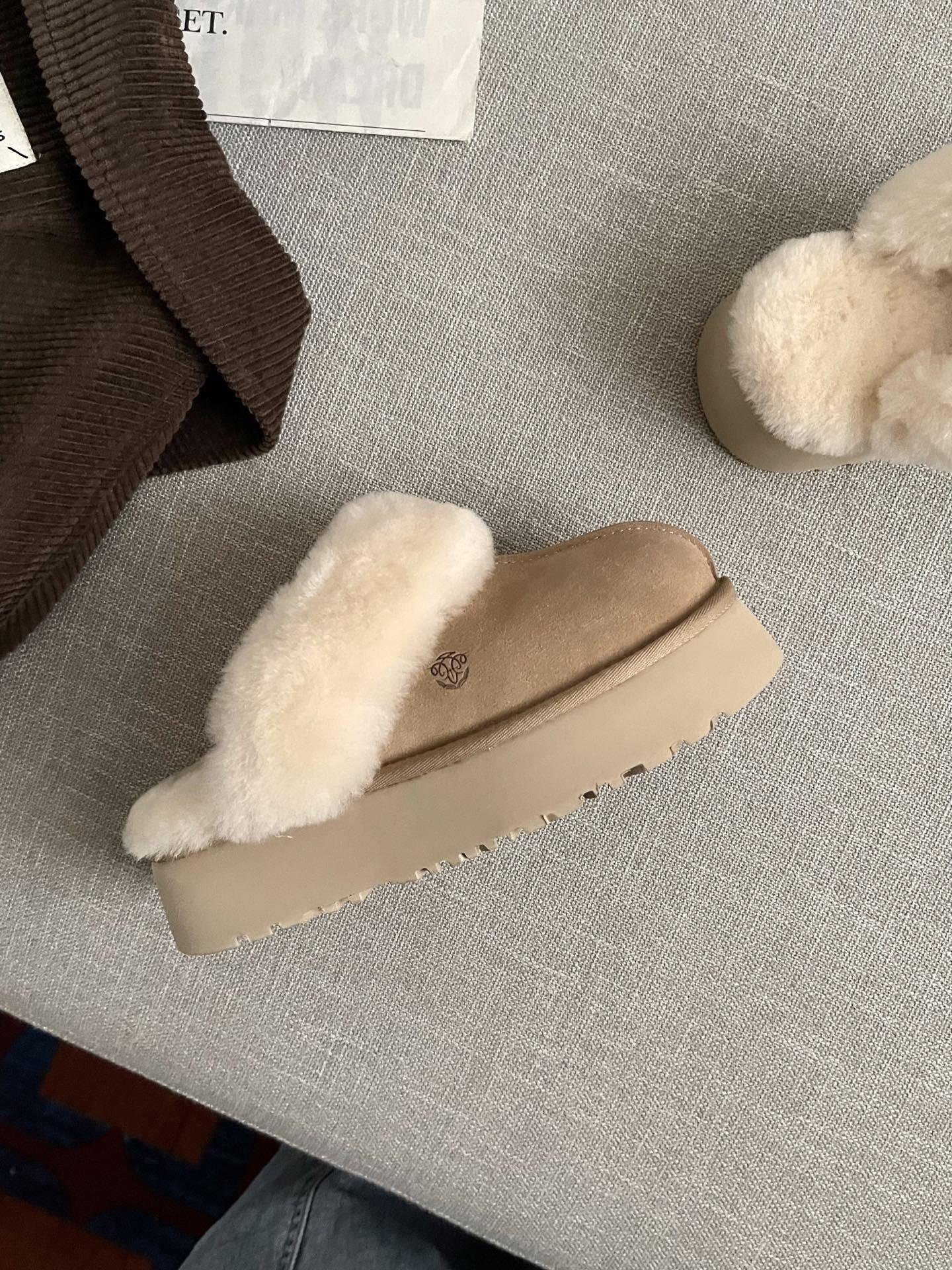 Stivali da neve corti in pelle di pecora con fodera in pile 2025 autunno inverno cotone caldo ispessito scarpe da donna con rialzo_voghion.com