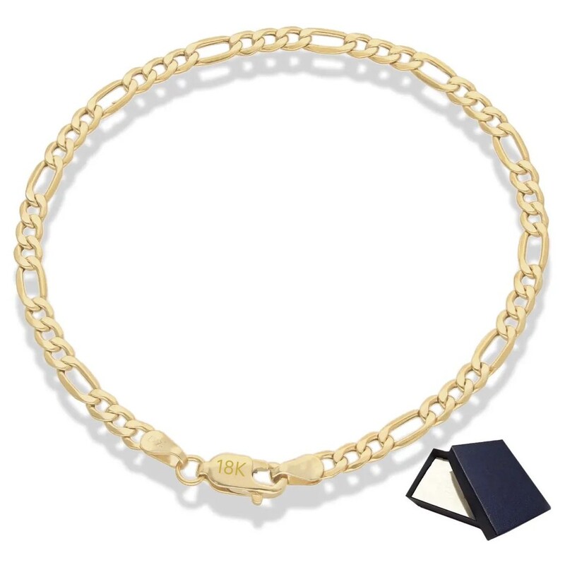 Premium 18K Gold Plated Three-to-One Figaro Bracelet 4.5mm Hip-Hop Style for Men and Women Wholesale