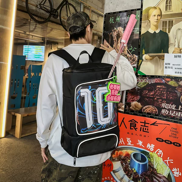 Casual outdoor sports and fitness football bag, business trip waterproof luggage bag, simple large-capacity hiking backpack
