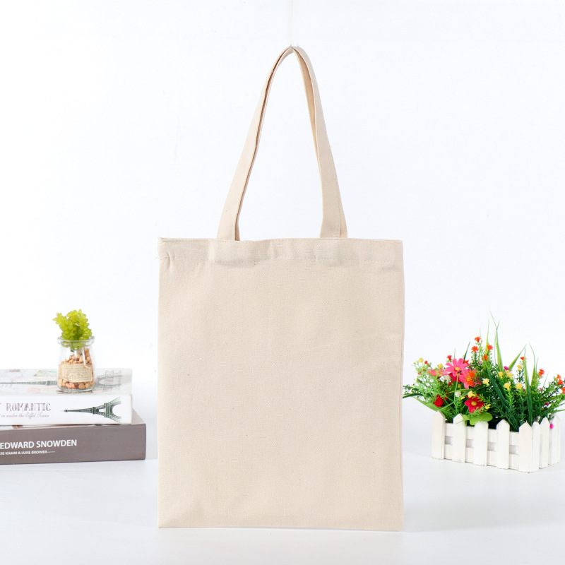 Venta al por mayor en blanco ahora bolsa de lona portátil estudiante pintado a mano logo bolsa de algodón publicidad bolsa de lona de impresión