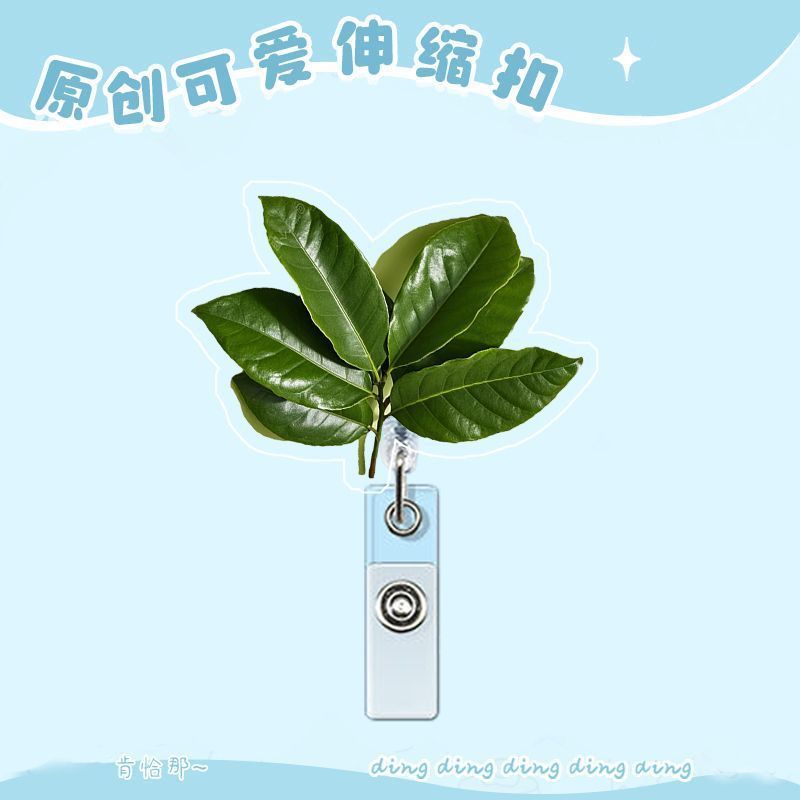 柚子叶去晦气医生胸卡学生胸牌证件工作卡套挂绳可爱易拉扣伸缩|undefined