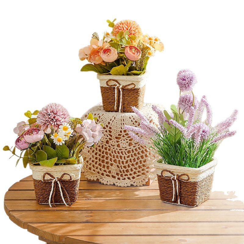 Flores falsas flores simuladas decoraciones de flores de cerámica adornos macetas falsas flores verdes macetas simuladas flor escena de diseño de productos terminados