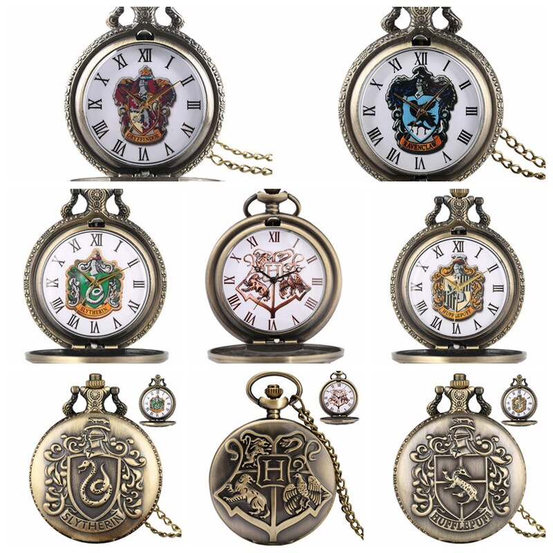 Harry Potter vintage bronze lion/Eagle/snake quartz pocket watch high quality alloy chain watch necklace pendant watch Harry Potter vintage bronze lion/Eagle/snake quartz pocket watch high quality alloy chain watch necklace pendant watch