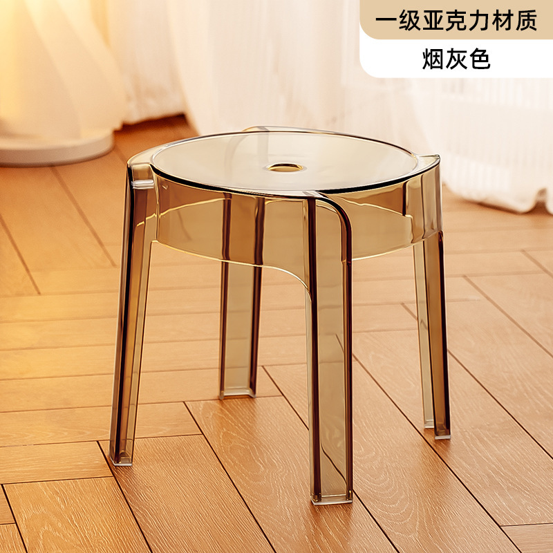 Taburetes de plástico acrílico pequeños para el hogar, taburetes de molino de viento modernos y simples, taburetes de cambio de zapatos, taburetes de sofá