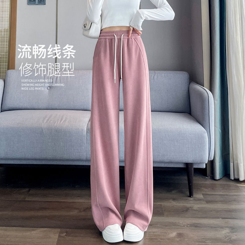 白色阔腿裤春秋季小个子雪尼尔休闲女士裤子2025新款今年流行爆款|undefined