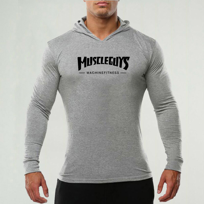 Pull à capuche à manches longues pour homme, veste de sport, de fitness, coupe slim_voghion.com