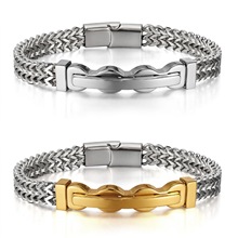 欧美跨境爆款几何不规则设计龙骨手链男士个性定制钛钢手饰品批发