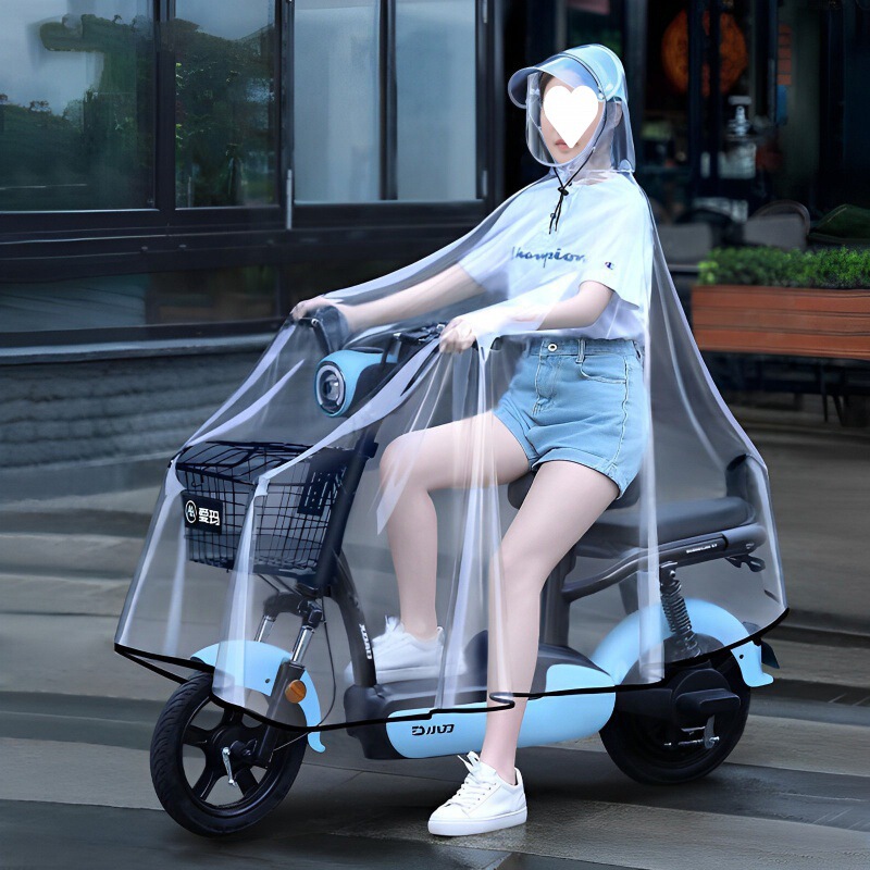 Generational Raincoat Driver Riding Full Body Male Electric Bicycle Rider Bicycle Transparent Single Poncho Summer