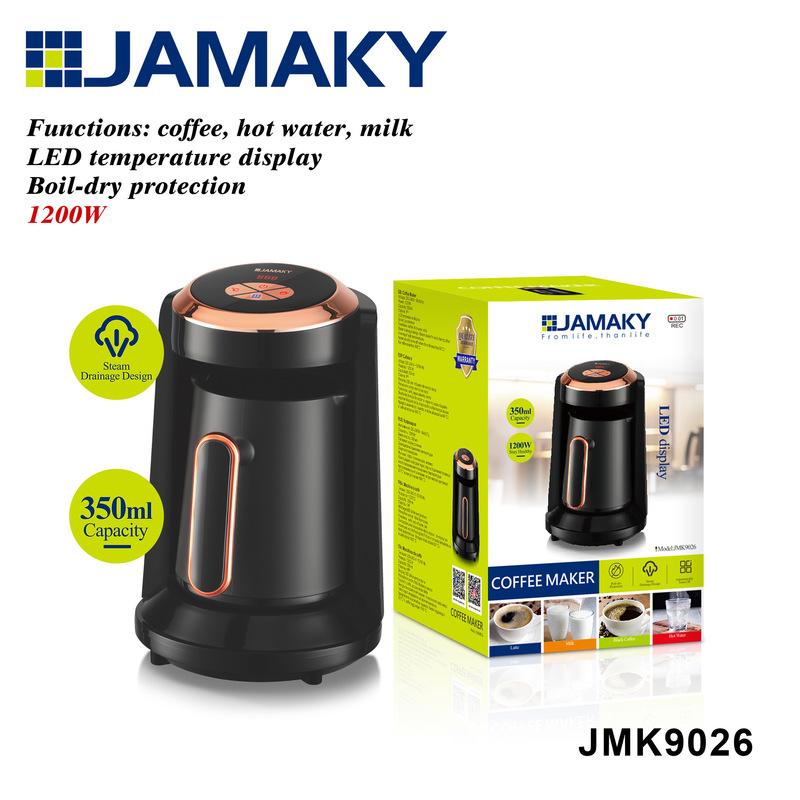 JAMAKY Italian espresso machine, a small, semi-automatic, slow-brew coffee maker for home kitchens, featuring button controls and smart functionality JAMAKY Italian espresso machine, a small, semi-automatic, slow-brew coffee maker for home kitchens, featuring button controls and smart functionality