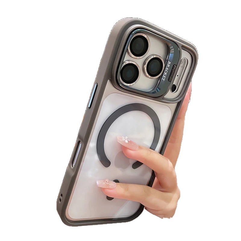 Aplicable a Apple 17 caso de teléfono 16 succión U1 soporte con película de lente iPhone 14 funda de PC de promesax 11
