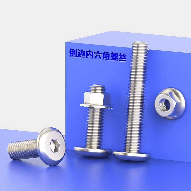 Винты и гайки с шестигранной головкой из нержавеющей стали 304, фланцевые гайки и болты, установочные винты M4M6M8M10