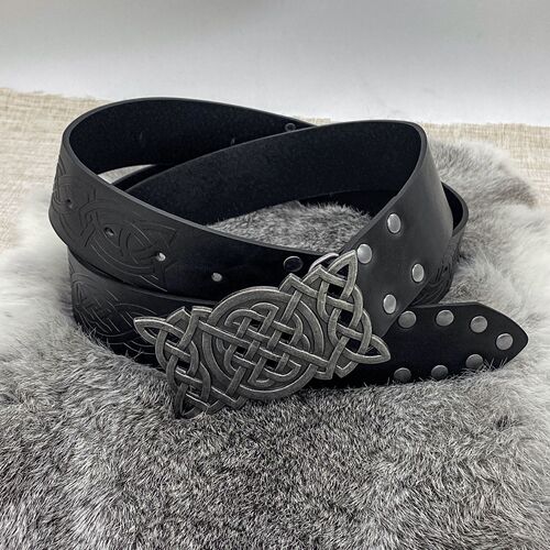 Cross-border Amazon Viking embossed plate buckle belt medieval imitation leather embossed belt COSPLAY prop belt