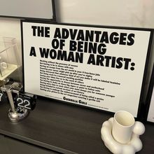 裝飾畫一個女藝術家的獨白卧室桌面藝術ins黑白字母文藝家居掛畫