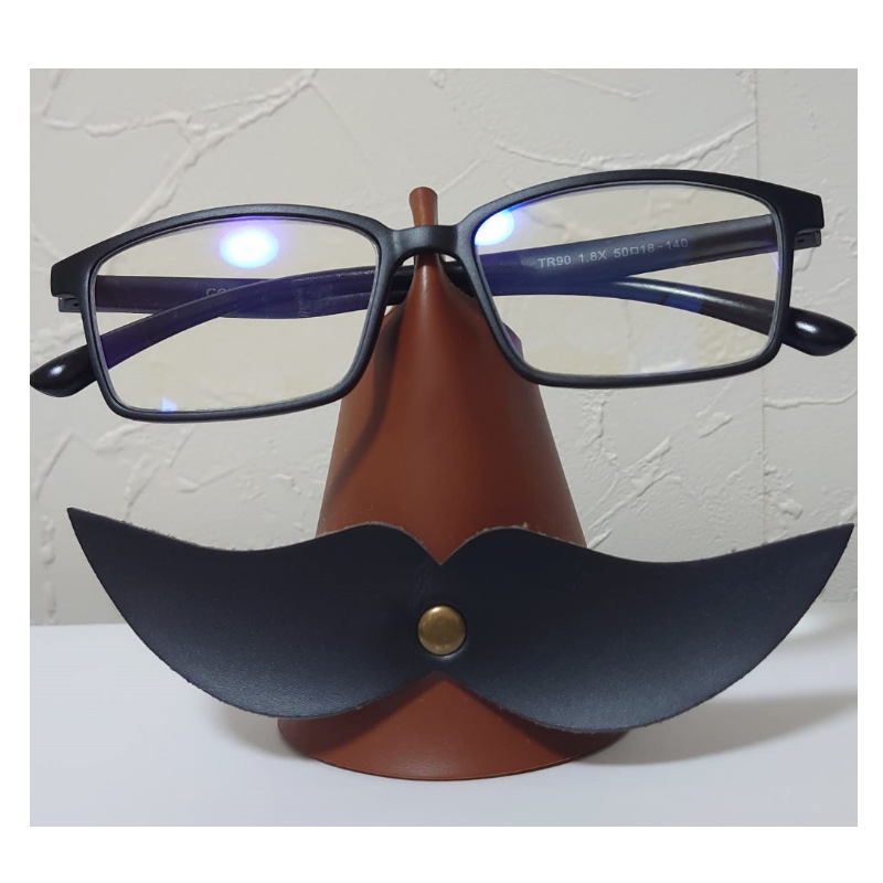 Cute Funny Beard Leather Unisex Glasses Storage Clip display picture 2