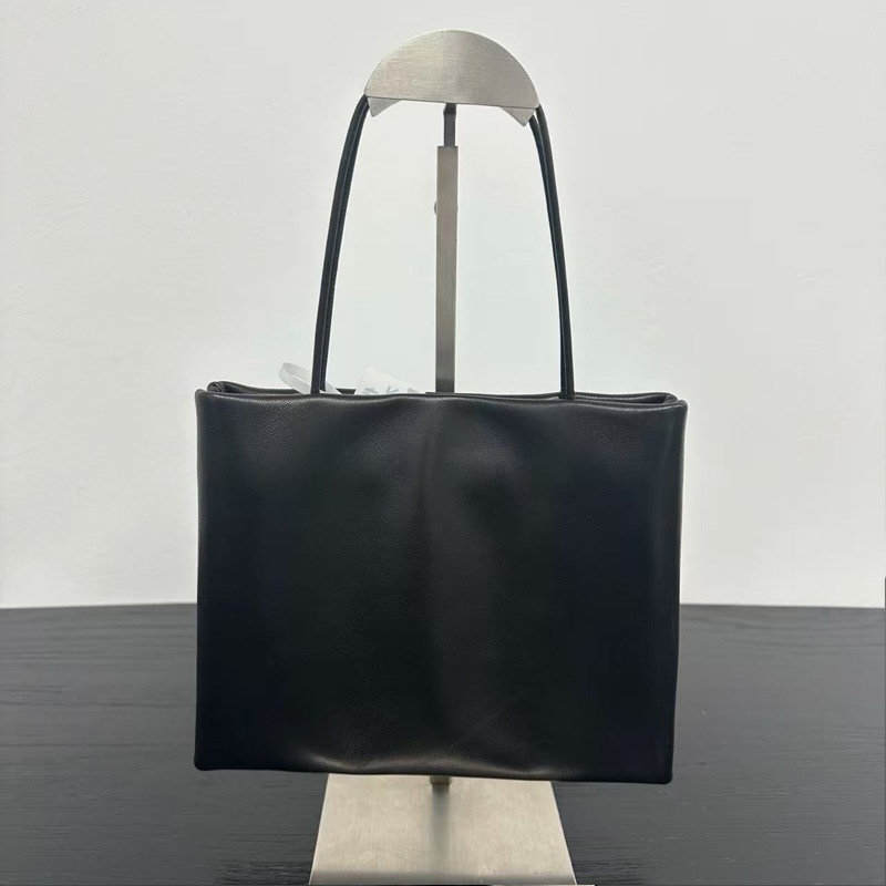 26 niche design soft leather accordion bag for women, simple black lambskin tote bag, versatile commuter underarm bag 26 niche design soft leather accordion bag for women, simple black lambskin tote bag, versatile commuter underarm bag