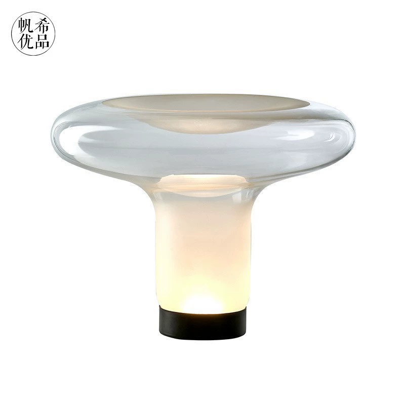 Glass table lamp — Scandinavian modern bedside lamp, warm light, button switch, multiple sizes