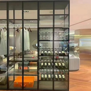Aluminum Alloy Glass Cabinet Storage Rack Wine Rack Stainless Steel Glass Wine Cabinet Display Cabinet Glass Cabinet Door Custom