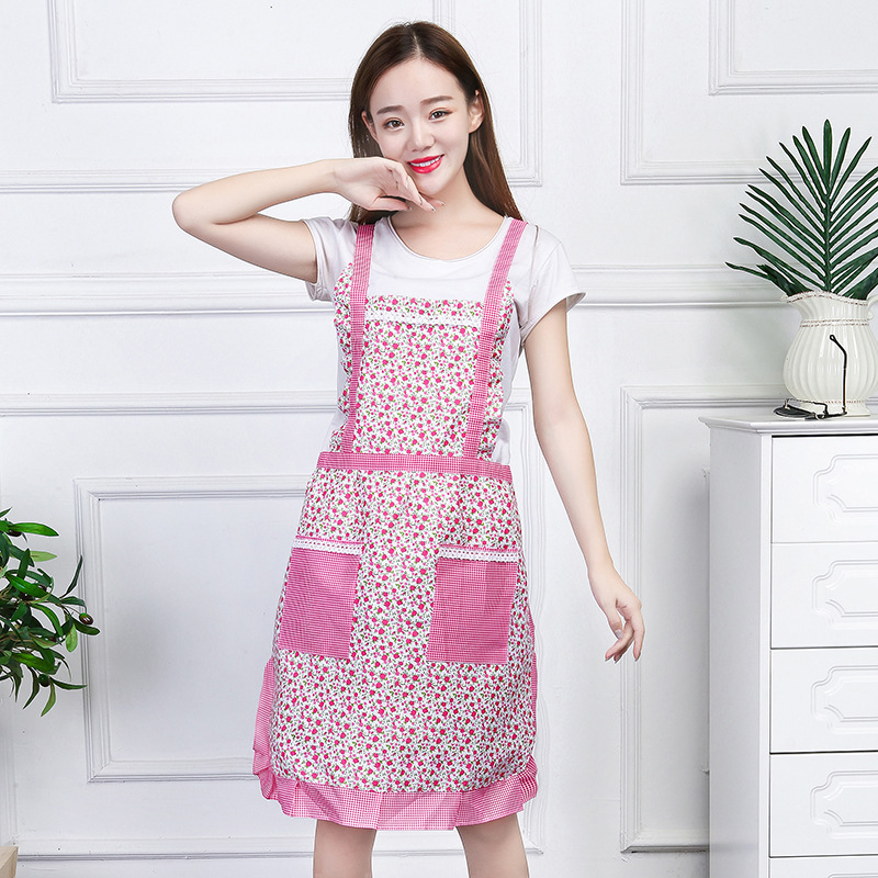 Apron Manufacturer Korean Style Home Use Adult Sleeveless Waterproof Oil-Proof Thickened Apron Double-Layer Princess Dress Manufacturer Work Clothes