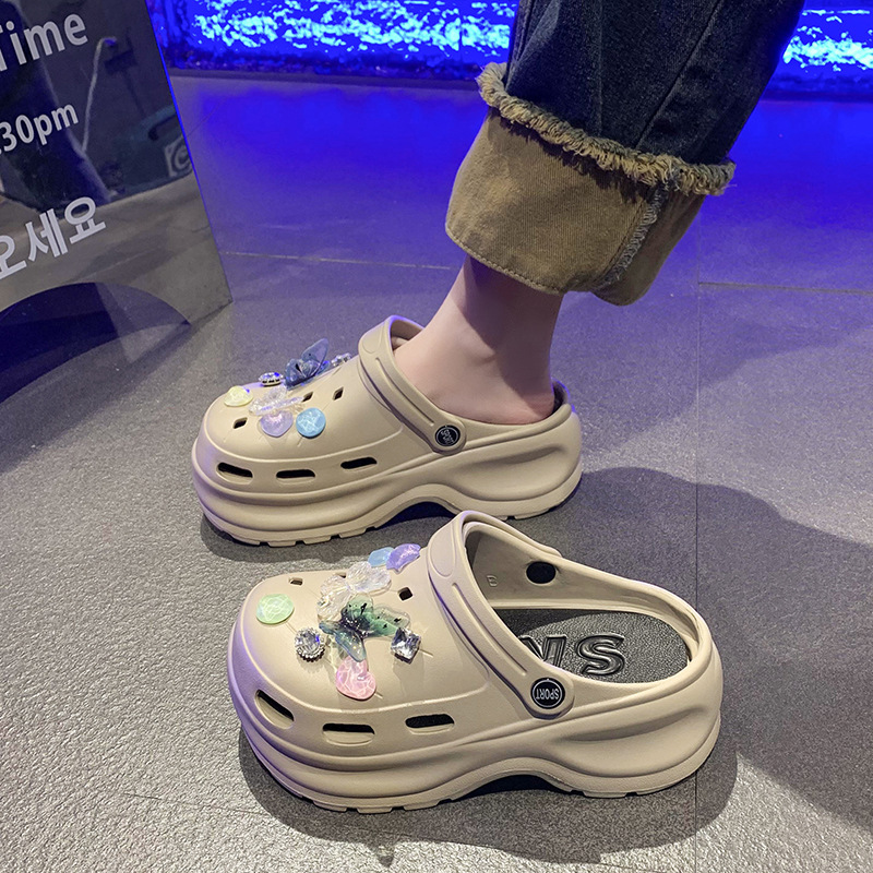 Dreamy Butterfly Summer Women's Clogs with Thick Soles, Height-Increasing, Non-Slip, Odor-Resistant, Closed-Toe, Breathable Sandals for Petite Women, in Stock Dreamy Butterfly Summer Women's Clogs with Thick Soles, Height-Increasing, Non-Slip, Odor-Resistant, Closed-Toe, Breathable Sandals for Petite Women, in Stock