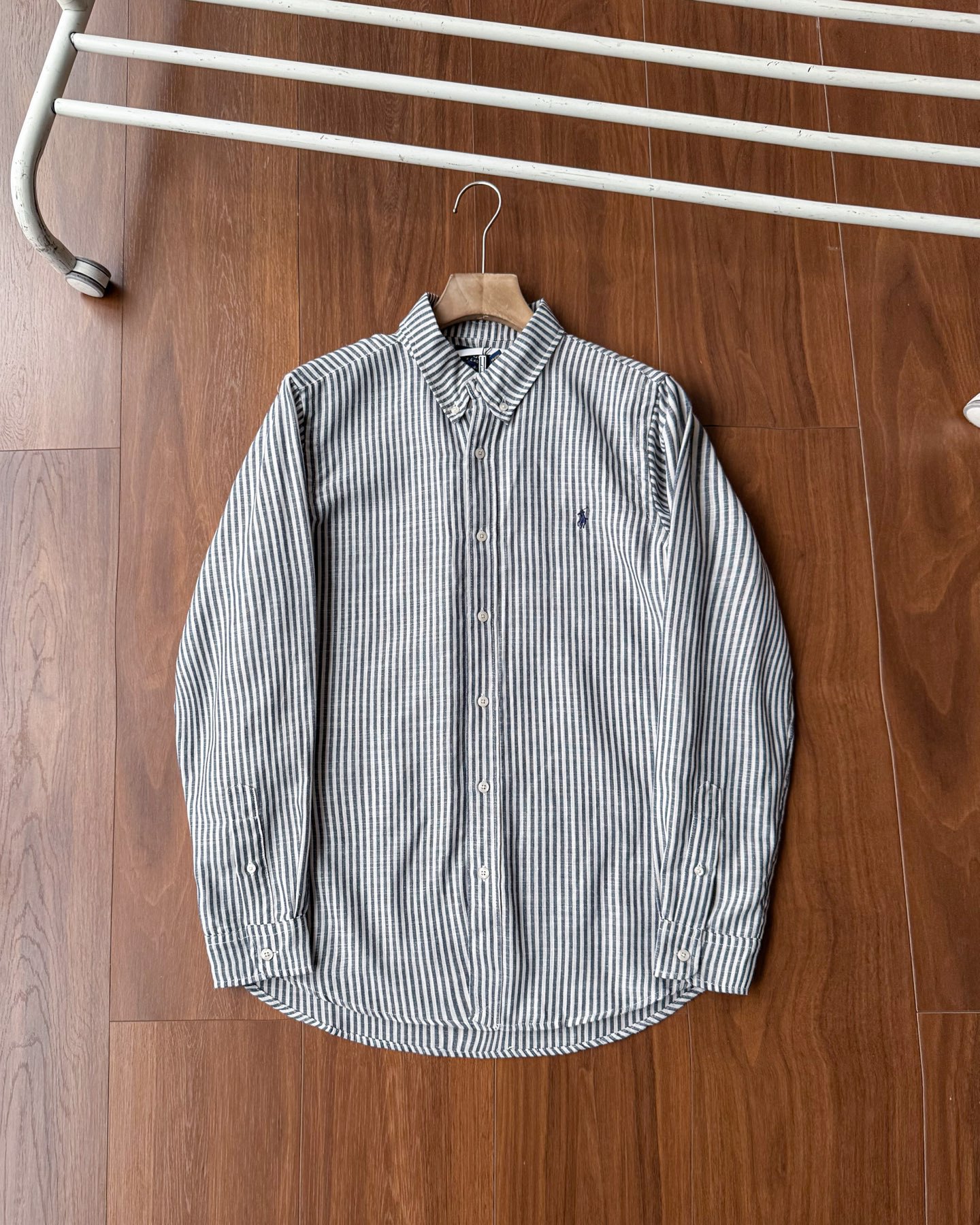 Polo Ralph Lauren Shirt Striped Pony Logo Blue White