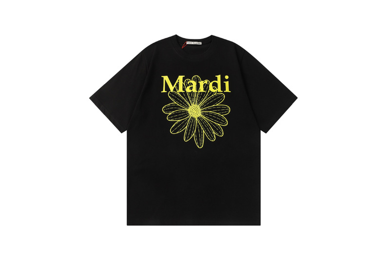 マルディ 小さなデイジー柄 ラウンドネック 半袖 レディースTシャツ ゆったり 着痩せ効果 レタープリント 綿100% トップス プリント半袖Tシャツ|undefined