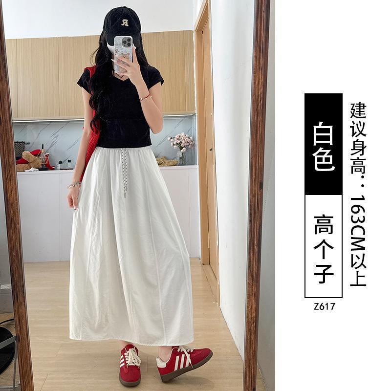 スプライスフラワーバドスカート、スリムパンプキンスカート、ロングスカート、ハイウエスト、速乾性、ワークウェアハーフレングス|undefined