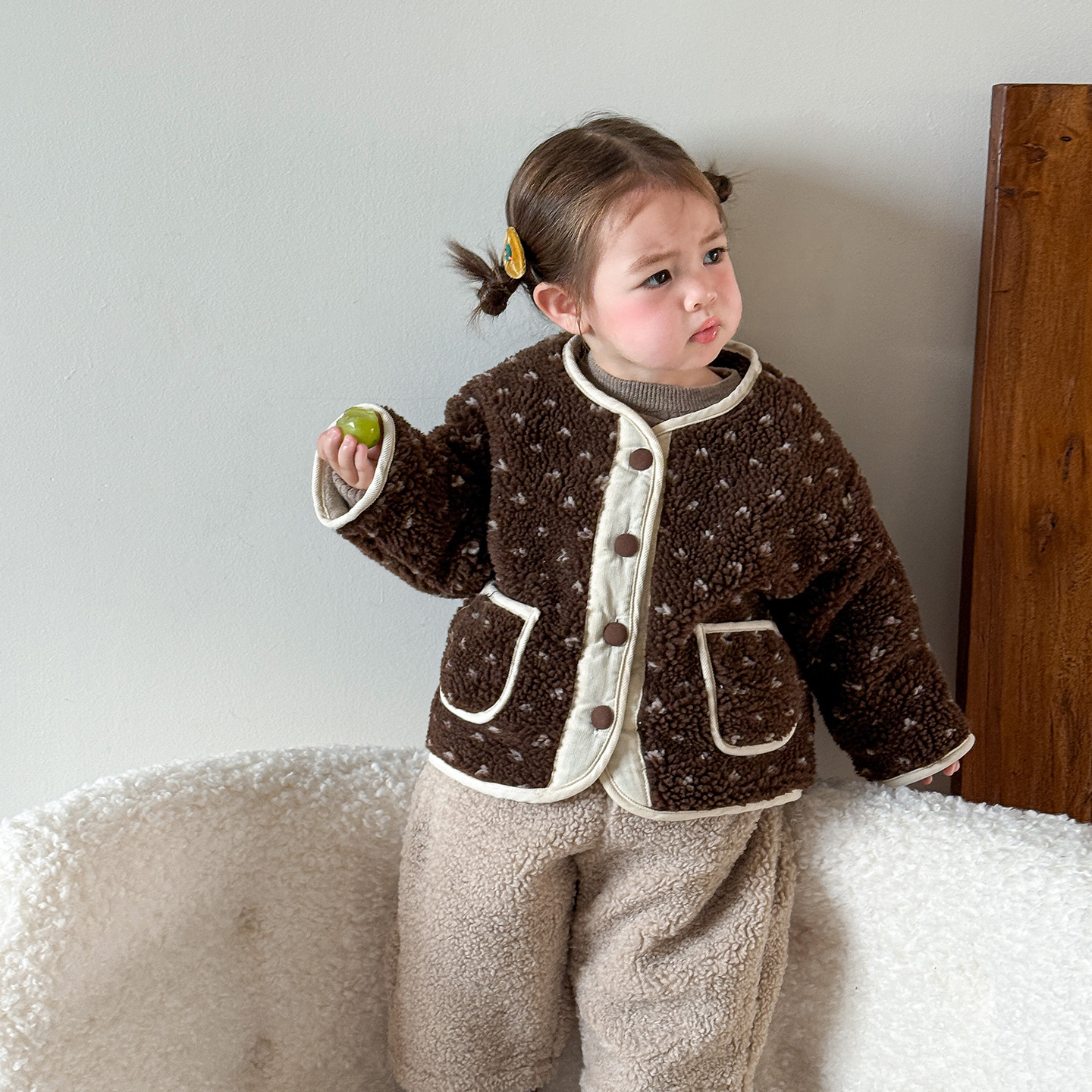 Floral plush cotton coat (thickened)