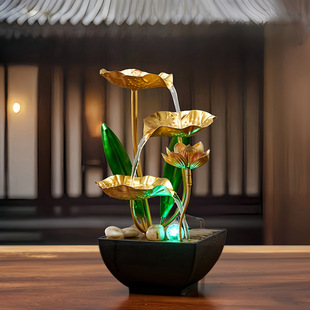 Modern Light Luxury Iron Art Water Ornament for Living Room, Office, Home Decor, Desktop Wealth-Attracting and Home Protection