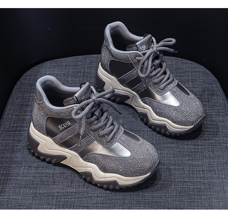 Giày sneaker nữ chunky đế dày phong cách hot girl, cổ điển năng động mùa đông 2025 — M2669 màu vàng một lớp lót trong, M2669 một lớp màu đen, M2669 màu đỏ một lớp bên trong, M2669 màu xám một lớp bên trong chi tiết 23