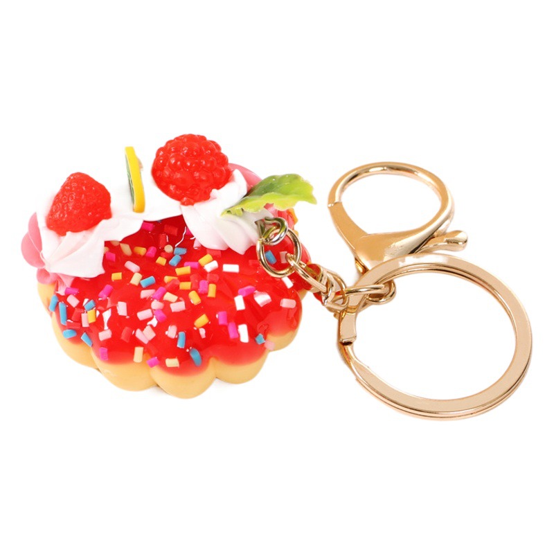 Simulación postre donut llavero colgante simulación pastel de frutas Decoración Accesorios cura pastel de crema