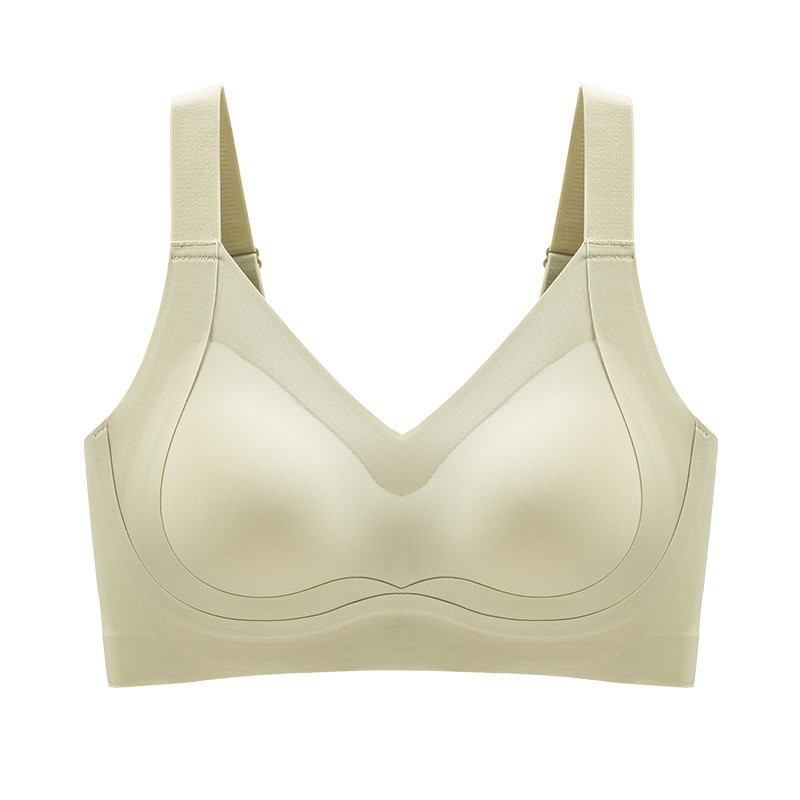 Gran tamaño de ropa interior de elevación para damas gran pecho pequeño sin marca sin anillo de acero sujetador cerrado anti-caída soporte delgado sujetador