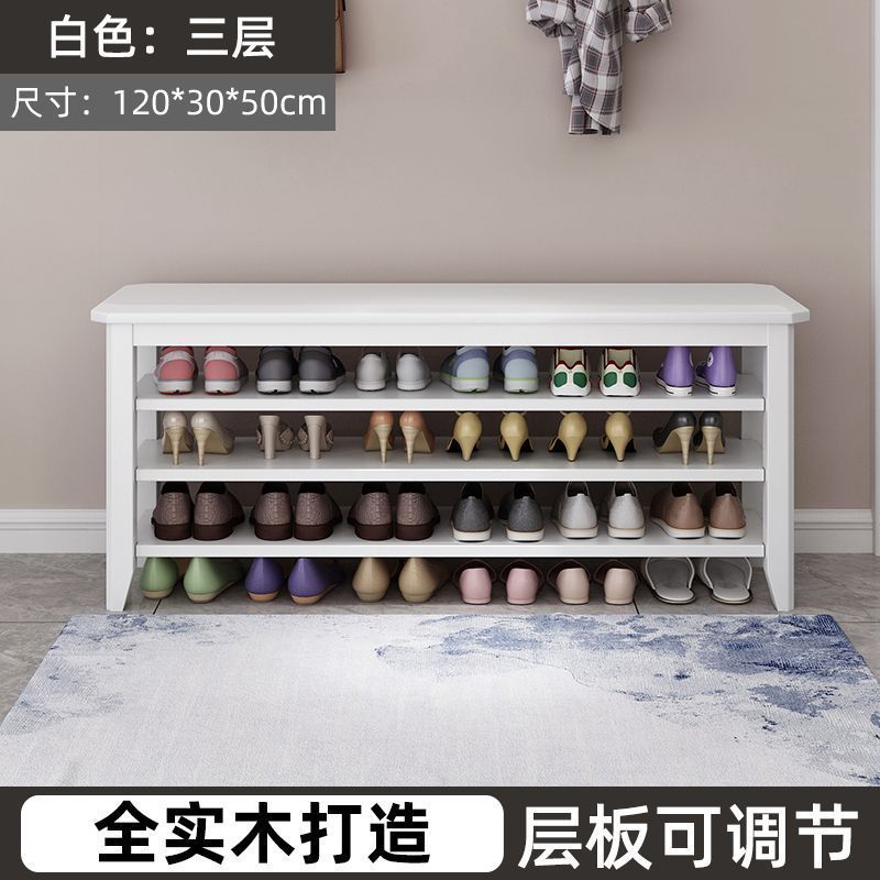 Taburete de cambio de zapatos multicapa de madera sólida, taburete de asiento de gabinete de zapatos de puerta doméstica integrado en el hogar, taburete de cambio de zapatos de asiento estrecho